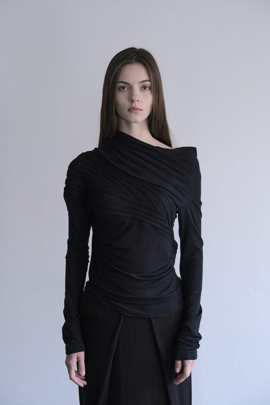 DIA 009 'Draped Contour Jersey Top'