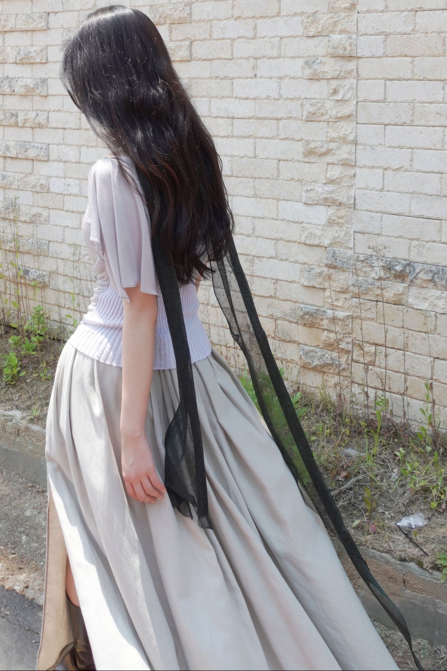 DRAPE 009 'Sparkling Metal Viscose Scarf'