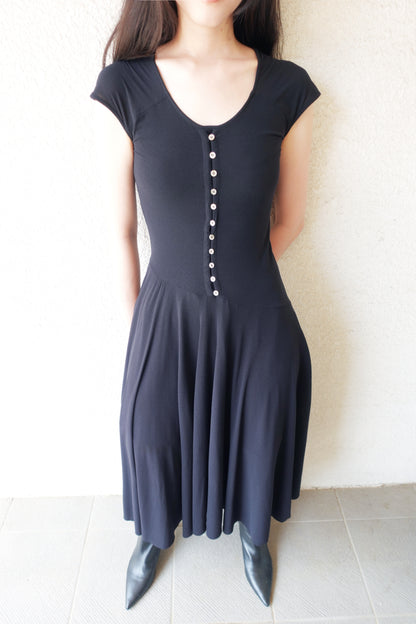 DRAPE 008 'Boudoir Layered Button Dress'