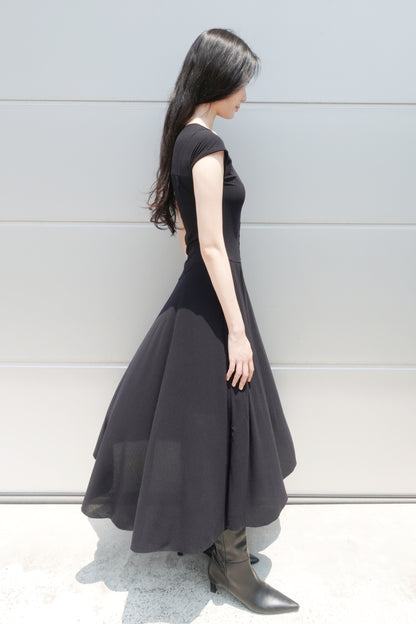 DRAPE 008 'Boudoir Layered Button Dress'