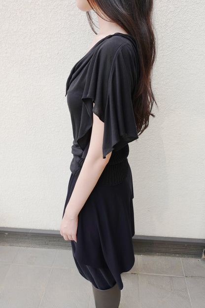 RIB 005 'Dancing Sleeves Back knit Jersey Top'
