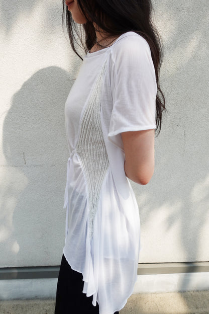 DIA 008 'Asymmetric Tied Knit Panel Top'