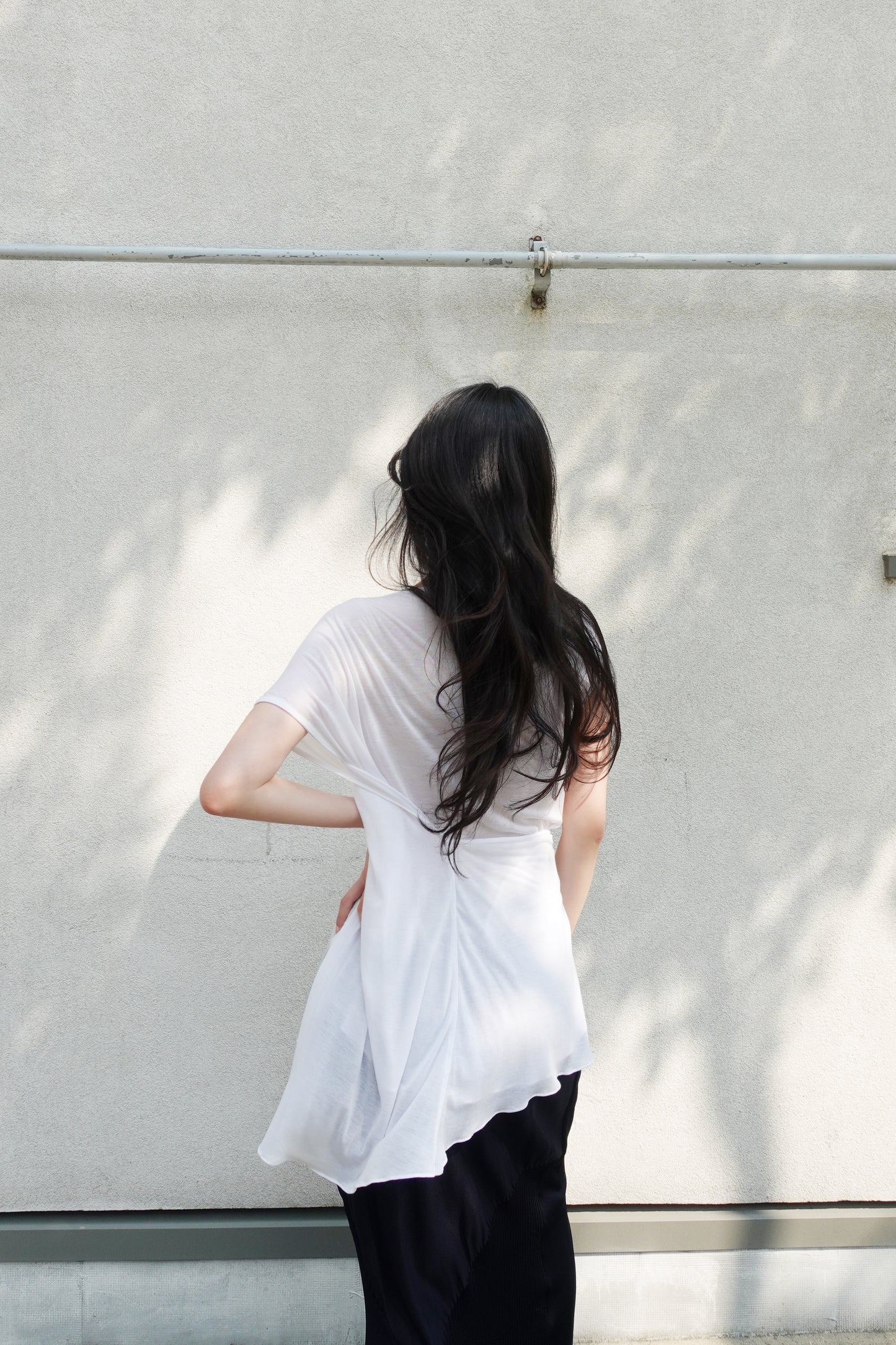 DIA 008 'Asymmetric Tied Knit Panel Top'