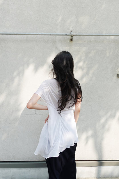 DIA 008 'Asymmetric Tied Knit Panel Top'