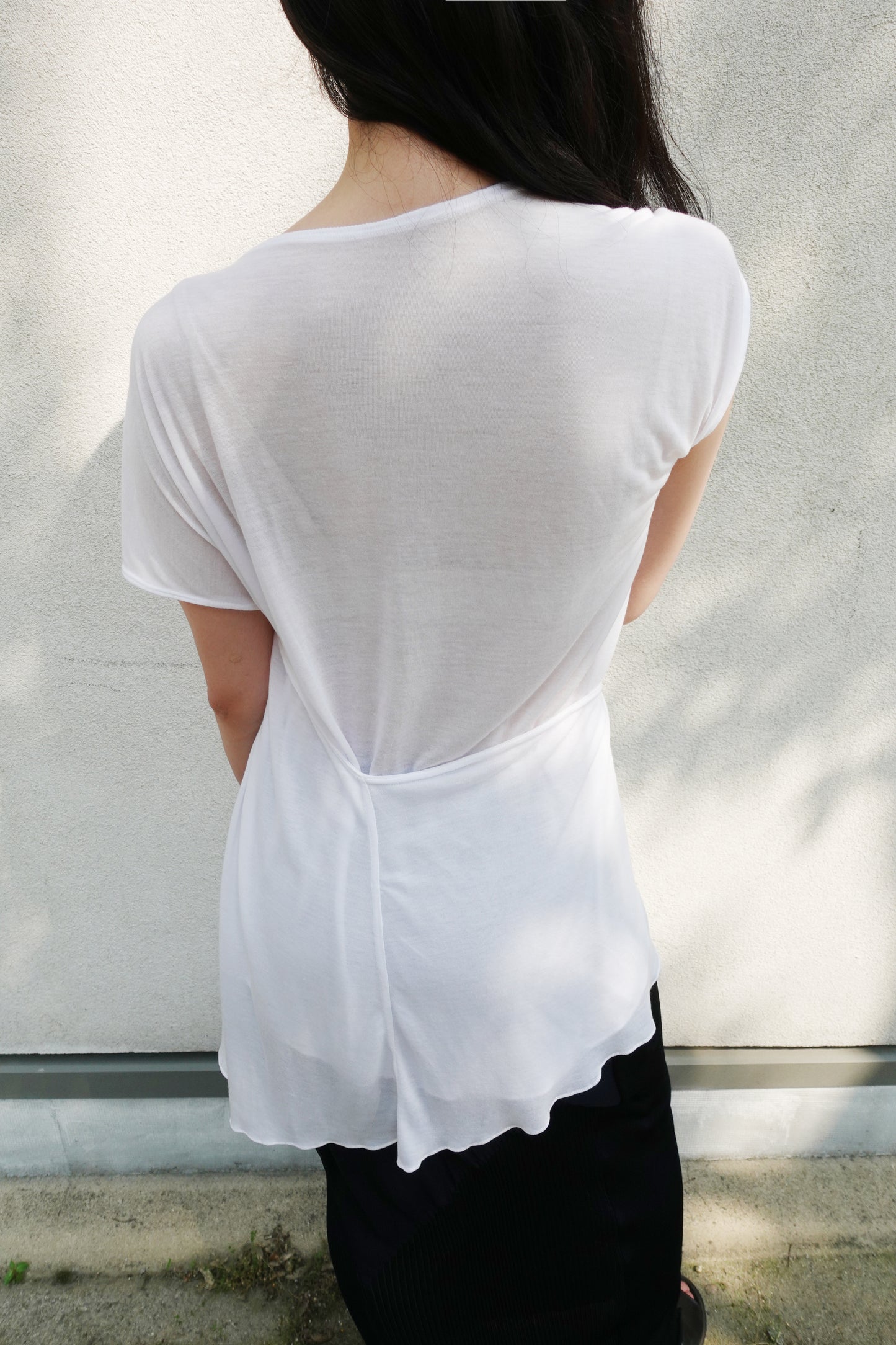 DIA 008 'Asymmetric Tied Knit Panel Top'