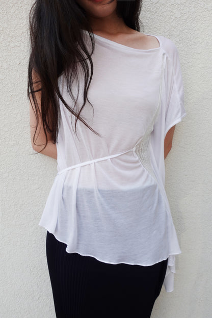 DIA 008 'Asymmetric Tied Knit Panel Top'