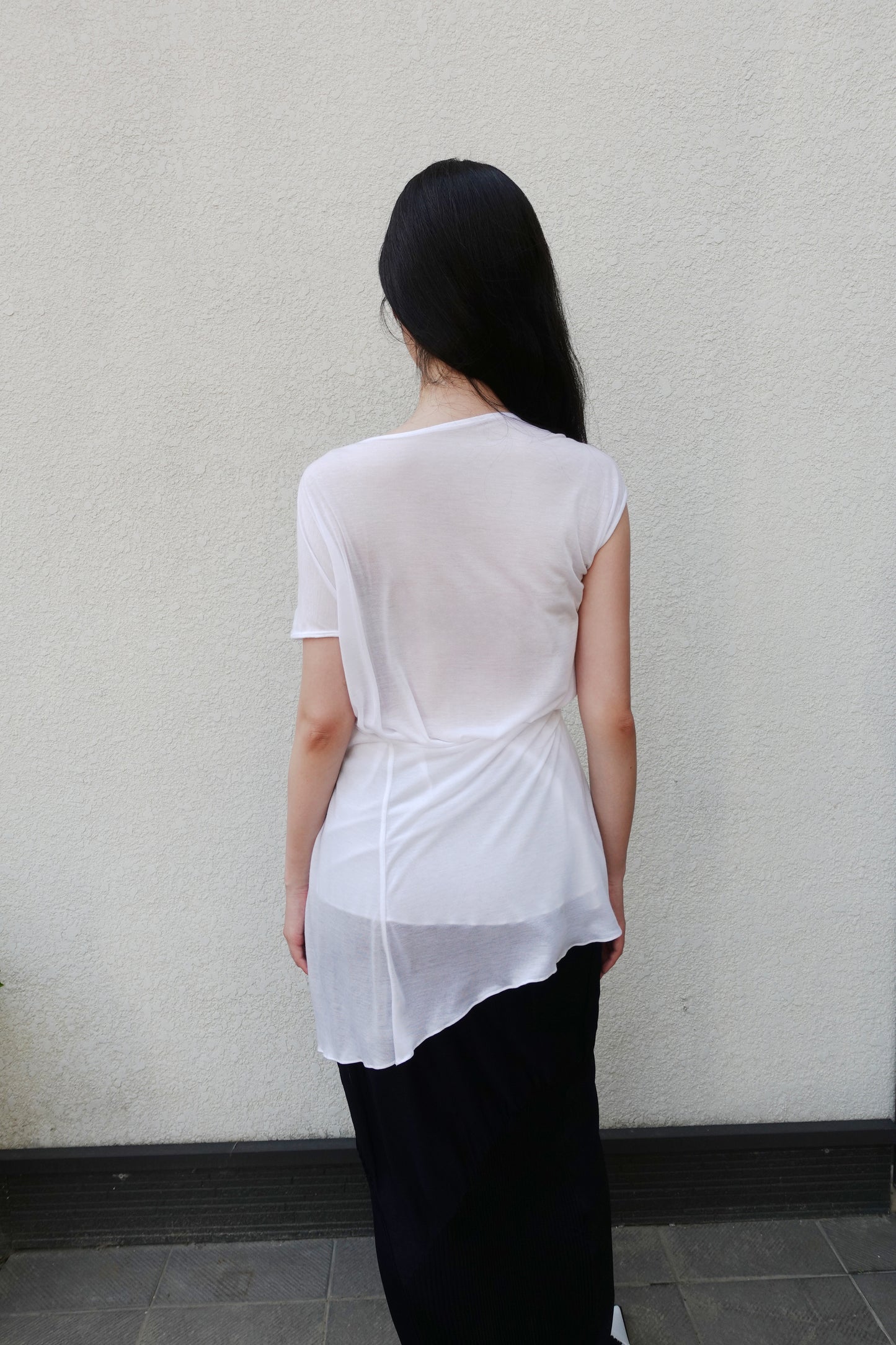 DIA 008 'Asymmetric Tied Knit Panel Top'