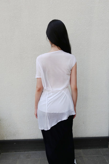 DIA 008 'Asymmetric Tied Knit Panel Top'