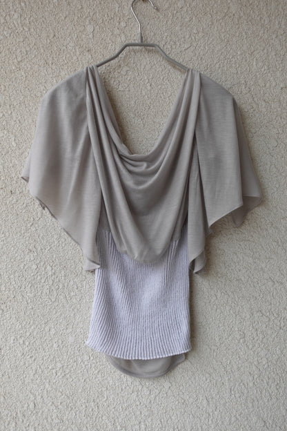 RIB 005 'Dancing Sleeves Back knit Jersey Top'